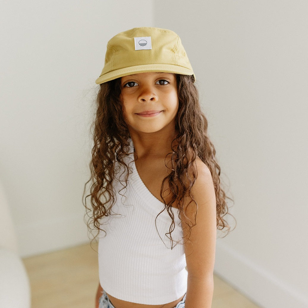 Organic Cotton Hat with Minimalist Icon in Goldie | Kids
