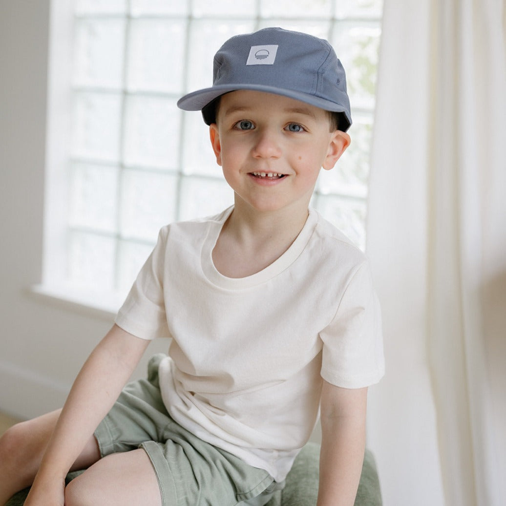 Organic Cotton Hat with Minimalist Icon in River | Kids
